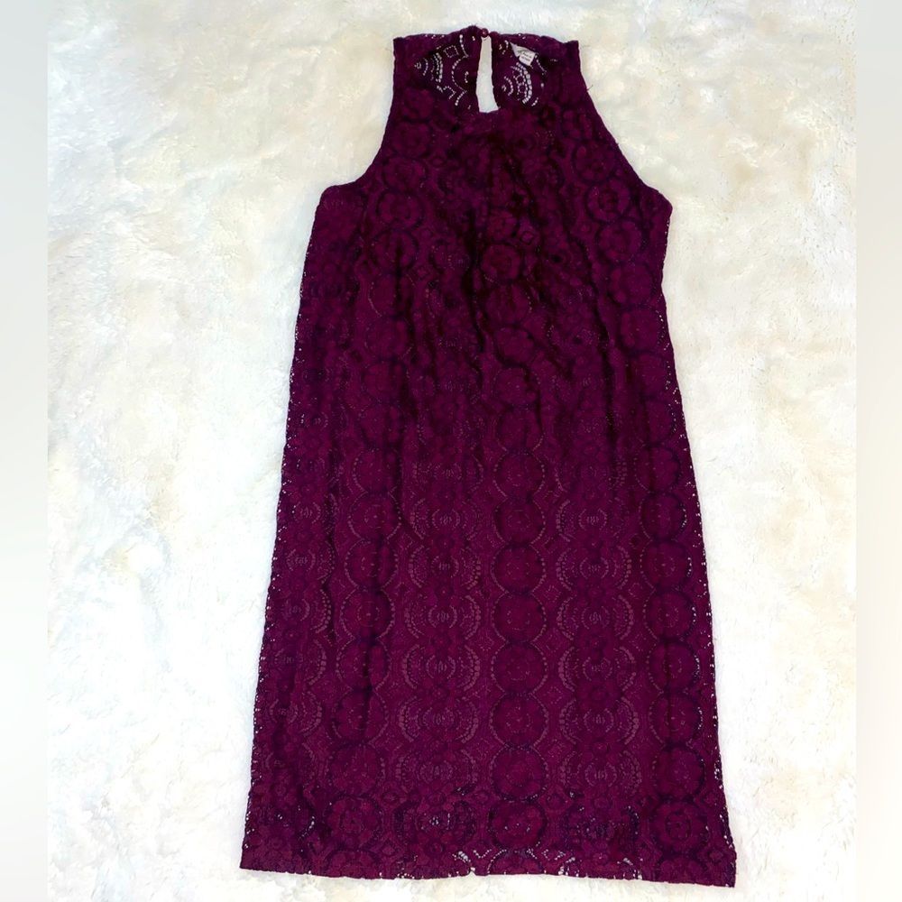 Speechless | Maroon formal lace sleeveless mini dress, size Small